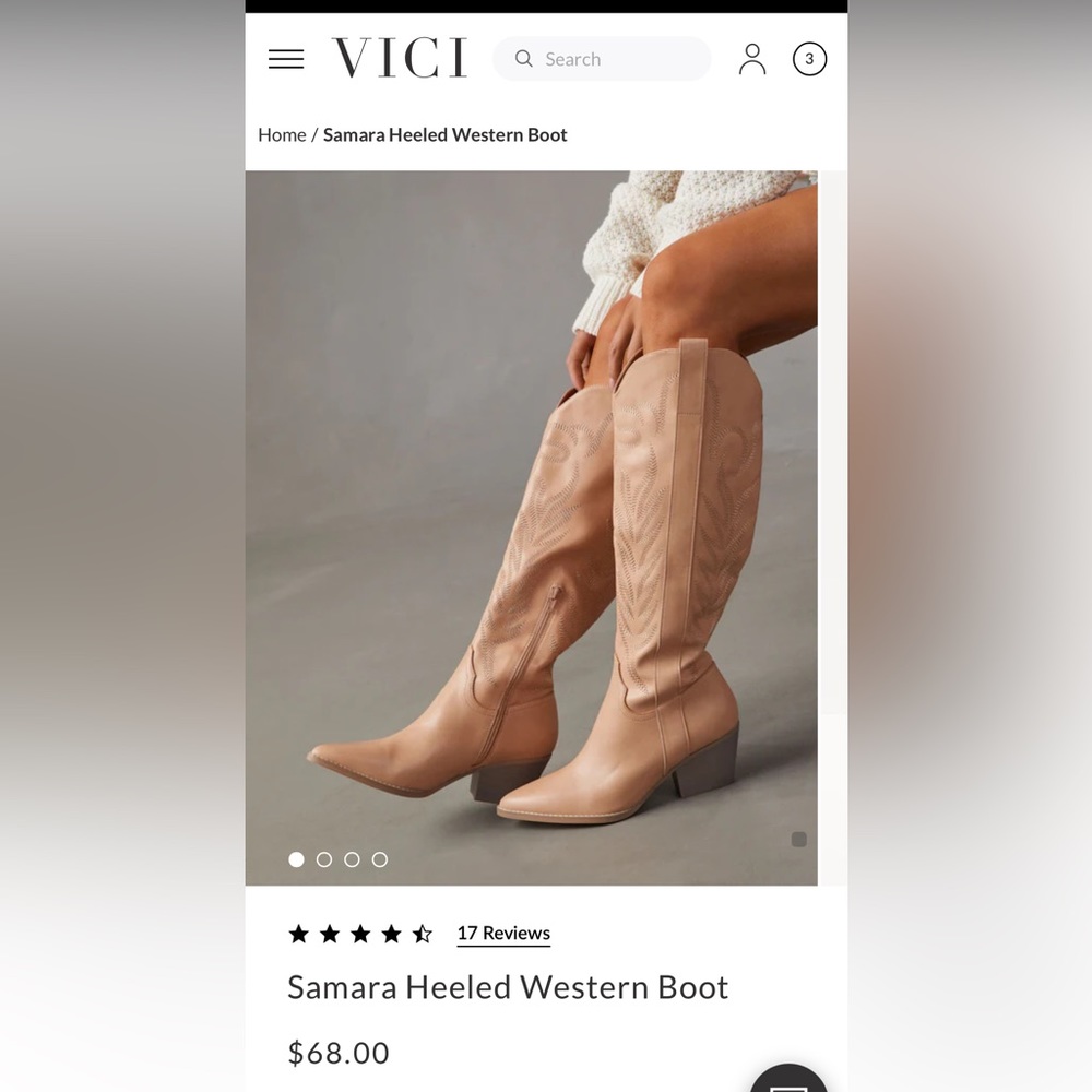 VICI Samara healed western boot